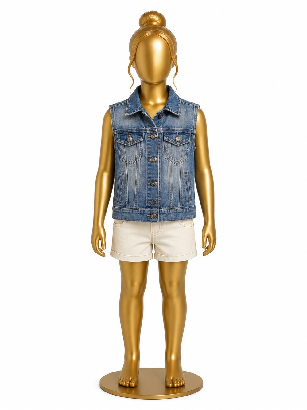 Stylebook Blue Denim Vest for Kids Medium